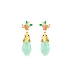 New Chinese National Style Enamel Earrings - Ancient Design with Healing Energy