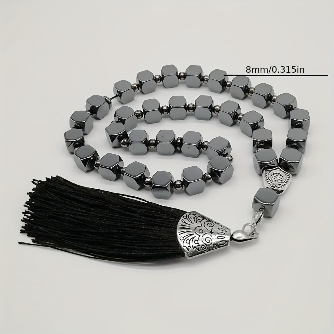 Black Onyx Muslim Prayer Beads - Spiritual Energy & Harmony Tasbih Rosary
