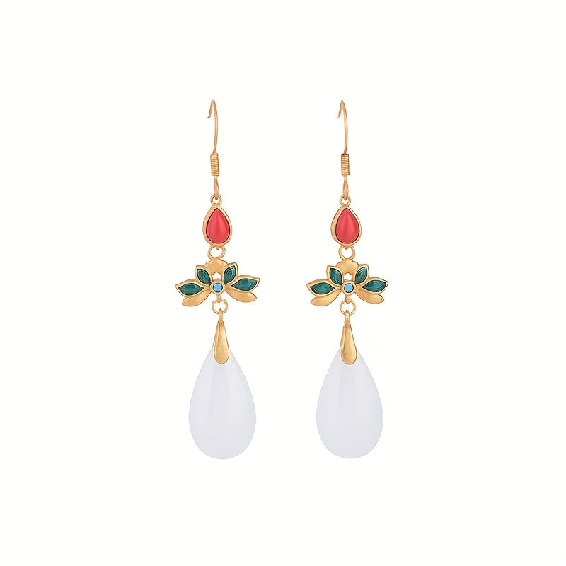 Elegant Teardrop Jade Earrings - Harmonious Energy for Daily & Special Occasions