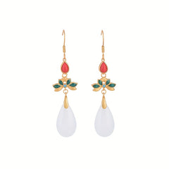 Elegant Teardrop Jade Earrings - Harmonious Energy for Daily & Special Occasions