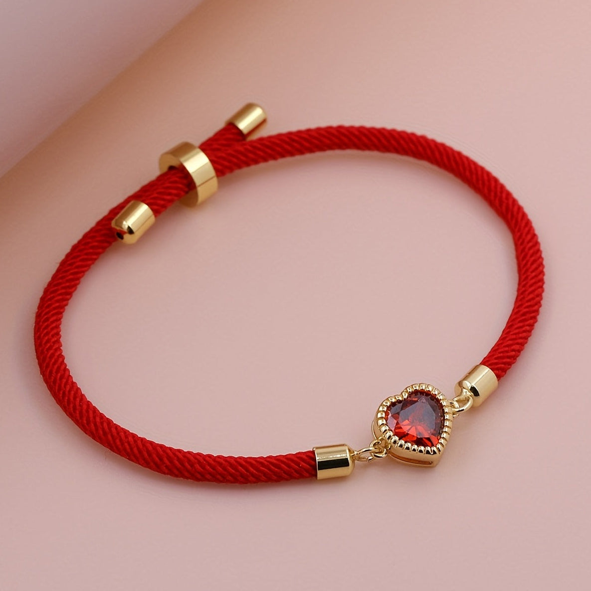 Fashion Colorful Pink Red White Heart Bracelet - Adjustable Rope for Mindful Connections & Energy Healing