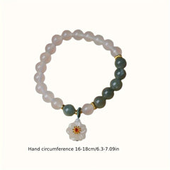 Elegant Multicolor Agate Lotus Charm Bracelet – Fashionable & High-End Stone Beads for Energy & Style Natural Agate Bracelet High-End and Fashionable Elegant Special-Interest