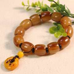 Men's Tibetan Yak Horn Prayer Bead Bracelet - Natural Stone Energy for Daily Wear & Festivals