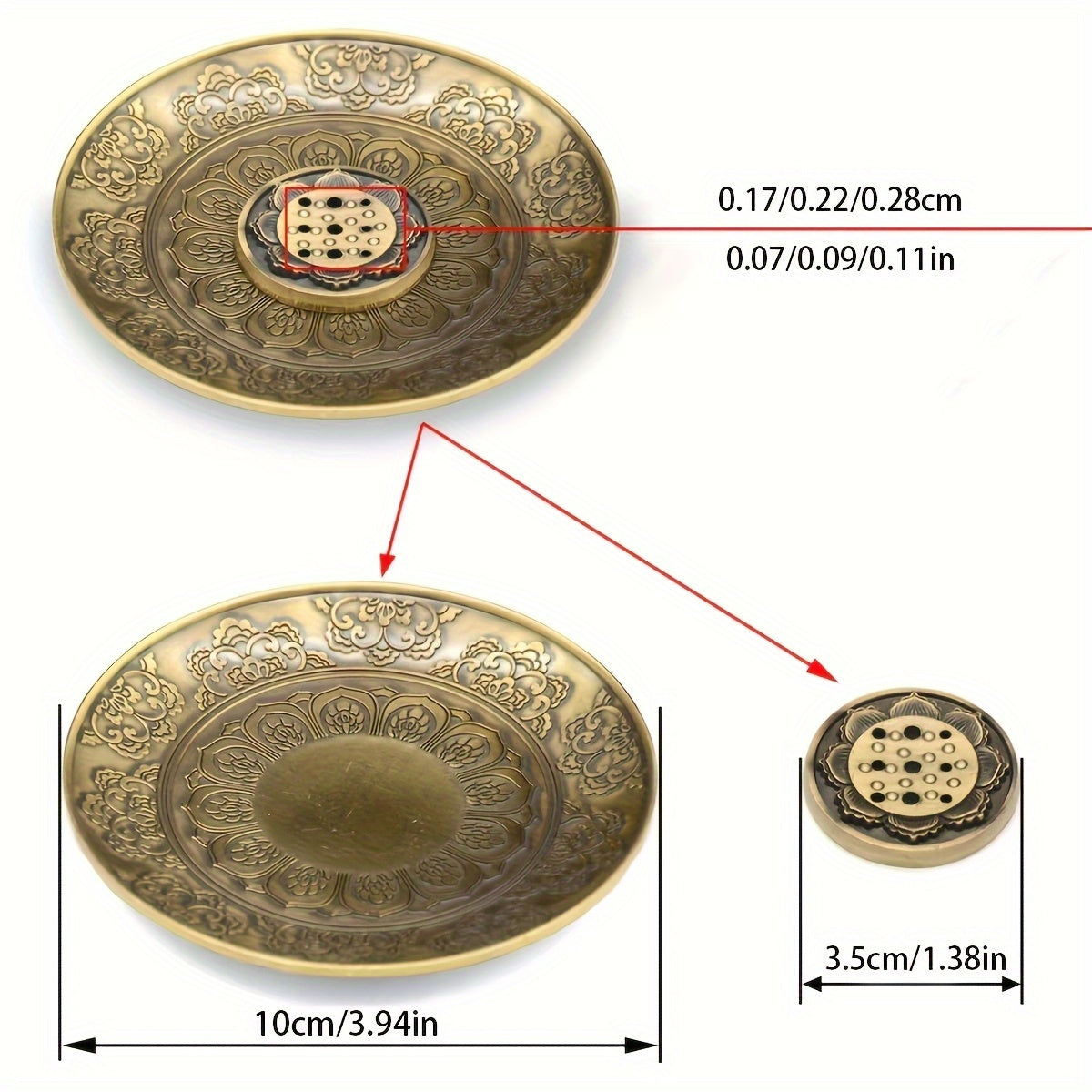 Elegant Zen Flower Incense Burner - Golden Buddhist Energy with Lotus Symbolism for Meditation