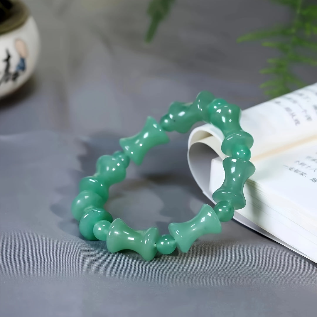 Elegant Green Aventurine Beaded Bracelet for Abundance, Heart Chakra Healing, and Positive Energy
