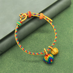 Handwoven Multicolor Energy Bracelet with Hydrangea Flower Charm & Tassel – Vibrant Harmony, Positivity & Spiritual Uplift