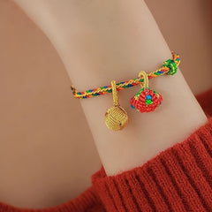 Handwoven Multicolor Energy Bracelet with Hydrangea Flower Charm & Tassel – Vibrant Harmony, Positivity & Spiritual Uplift