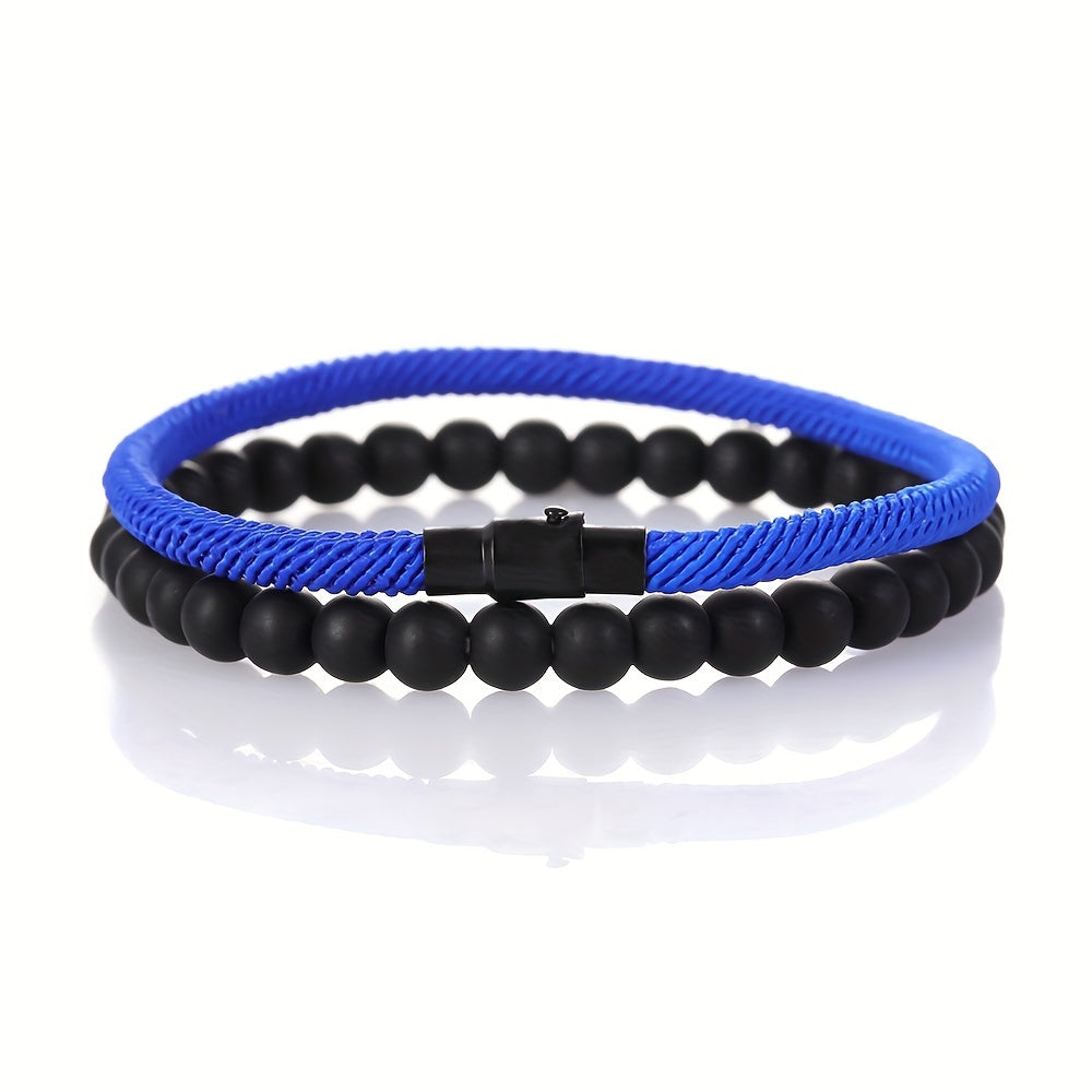 Minimalist Natural Stone Bracelet - Simple Elegance for Men's Style & Energy