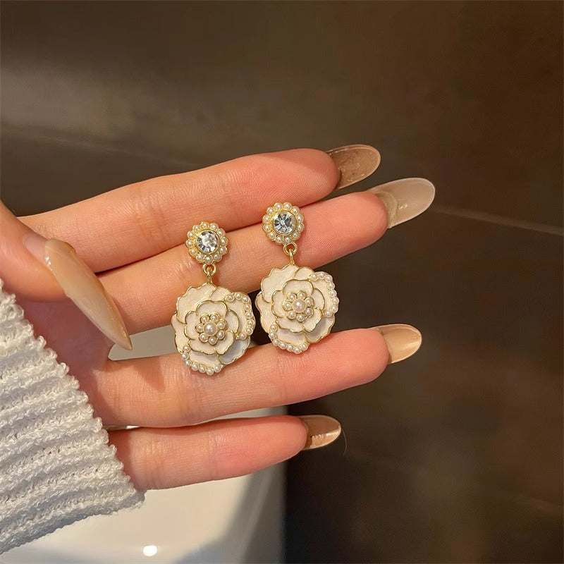 Elegant French Floral Dainty Earrings with Positive Energy - Versatile Everyday & Formal Jewelry