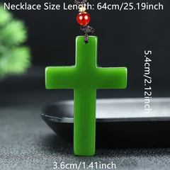 Dry Green Cross Pendant: Natural Balance & Protective Energy for Daily Wear