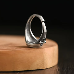 Men's Prayer Hands Ring  - Spiritual Protection & Energy Harmony, Adjustable Open Band, Hypoallergenic
