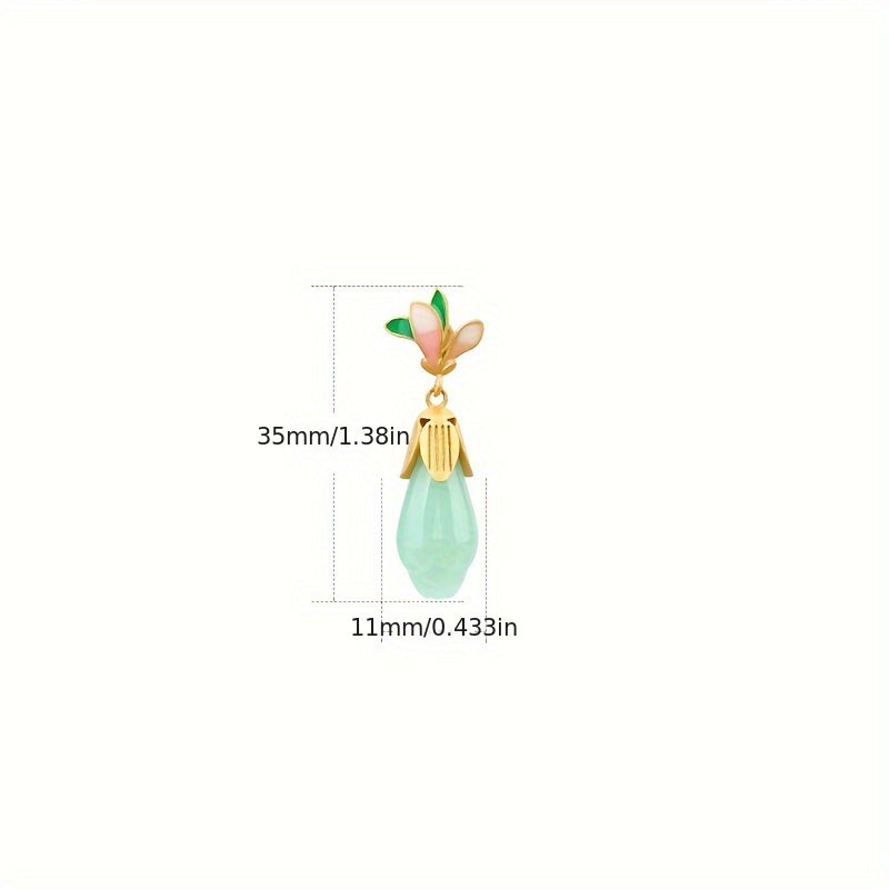 New Chinese National Style Enamel Earrings - Ancient Design with Healing Energy