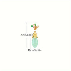 New Chinese National Style Enamel Earrings - Ancient Design with Healing Energy