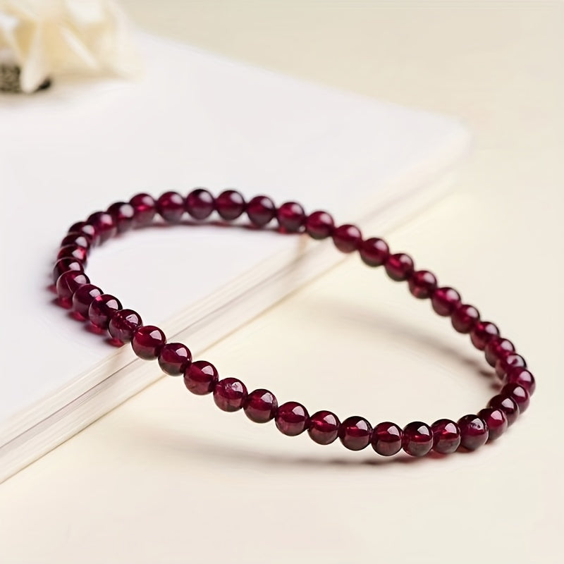 Natural Garnet Bead Bracelet for Energy Healing & Protection - Harmonize Mind Body Spirit