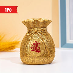 Chinese Money Bag Prosperity Ornament — Wealth Magnet, Auspicious Chi & Good Fortune Energy for Home/Office