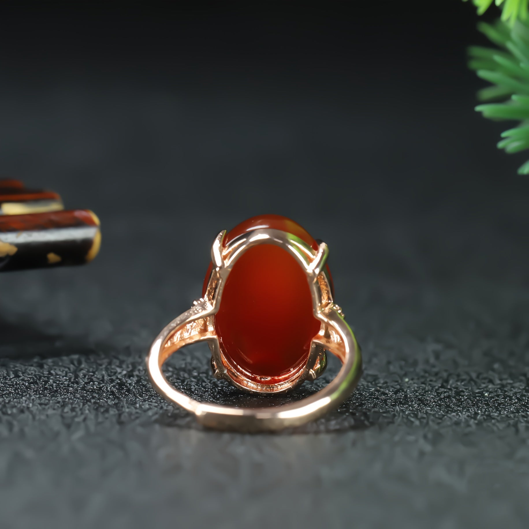 Elegant Wine Red Jasper Ring for Root Chakra Healing and Confidence