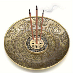 Elegant Zen Flower Incense Burner - Golden Buddhist Energy with Lotus Symbolism for Meditation
