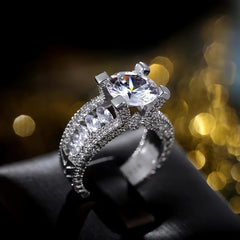 Sparkling Zirconia Engagement Ring - Classic Elegance for Love & Commitment
