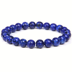 Vintage Elegant Blue Lapis Lazuli Beaded Bracelet - March Birthstone for Daily Wear & Mardi Gras