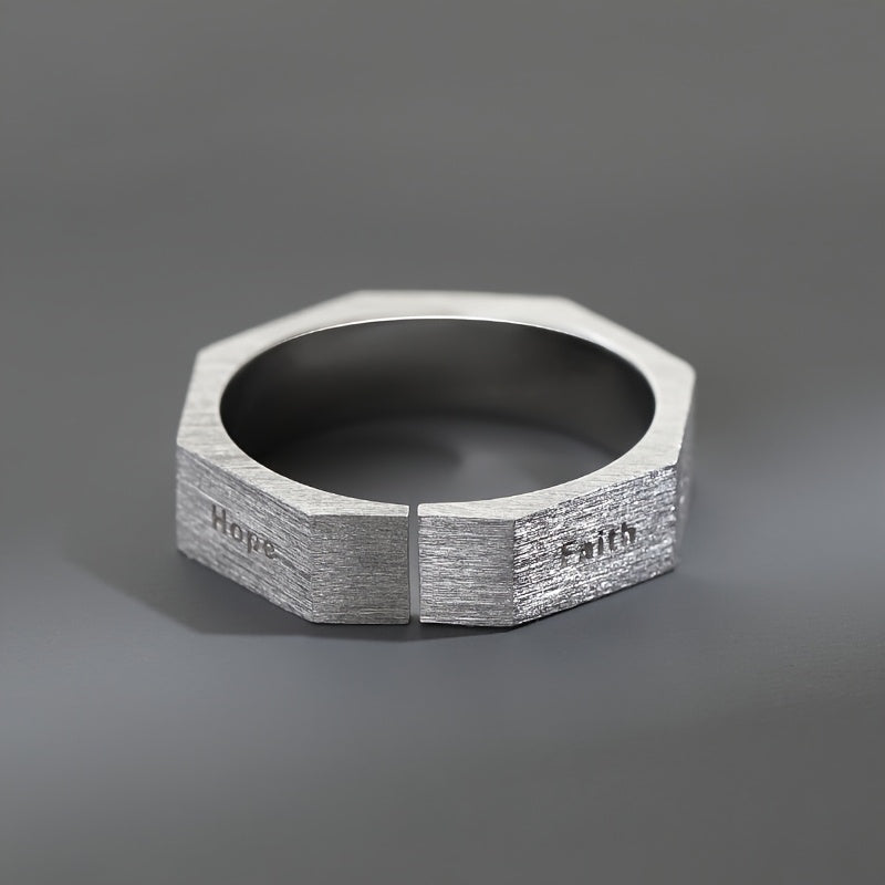 Adjustable "Hope" & "Faith" Virtue Ring — Inspirational Copper Jewelry for Teenage Growth & Spiritual Resilience