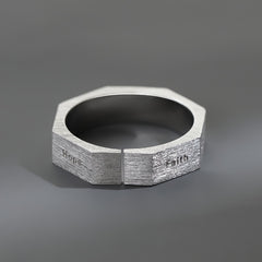 Adjustable "Hope" & "Faith" Virtue Ring — Inspirational Copper Jewelry for Teenage Growth & Spiritual Resilience