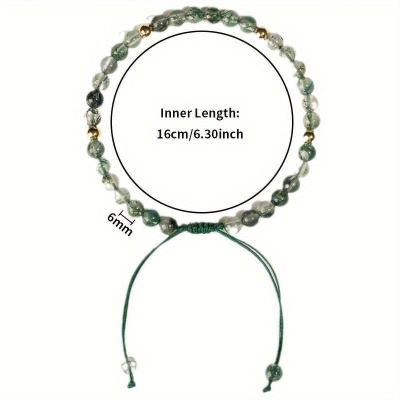 Green Agate Woven Bracelet - Adjustable Design for Energy Healing and Daily Wear