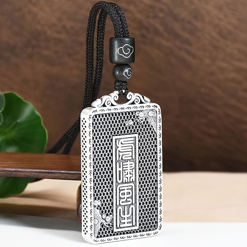 Elegant Tiger Necklace Pendant - Retro Alloy with Moon & Floral Design for Energy Protection & Zodiac Year of the Tiger Charm