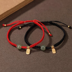 Blessing Jade Cord Bracelet — Good Fortune, Protection & Harmonious Energy Talisman