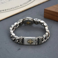 High-End Copper Fashion Bracelet - Rotatable Ethnic Retro Design for Spiritual Energy