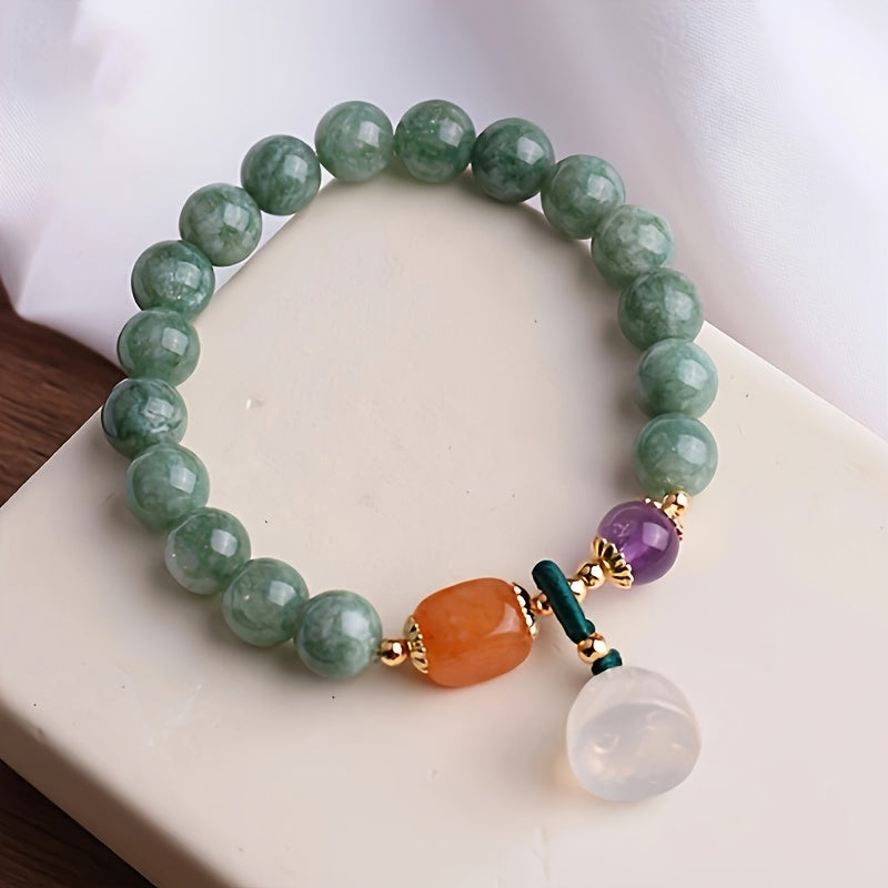 Natural Stone Bracelet - Elegant Vintage Beaded Jewelry for Spiritual Energy & Everyday Elegance