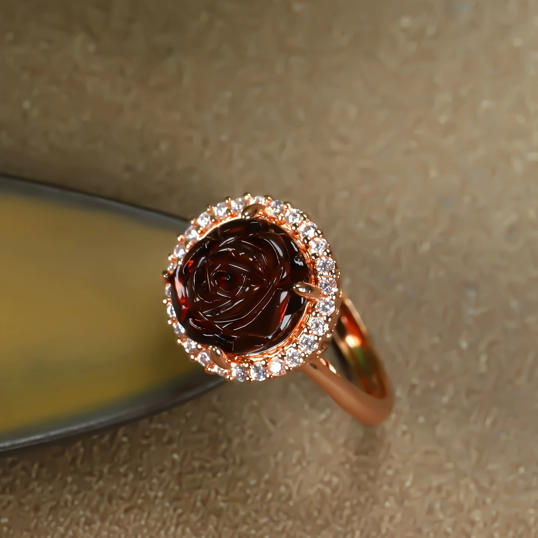 Elegant Vintage Rose Agate Adjustable Ring for Love & Emotional Balance, Handmade Gemstone Jewelry