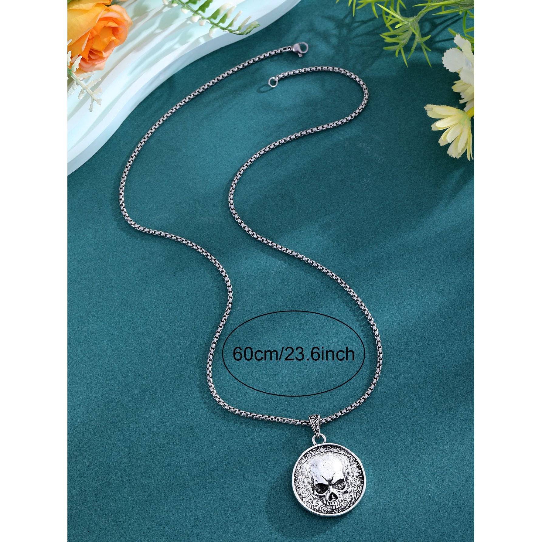 Vintage Punk Skull Necklace for Men | Non-Fading Alloy Choker with Energy Enhancement