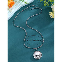 Vintage Punk Skull Necklace for Men | Non-Fading Alloy Choker with Energy Enhancement