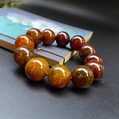 12pcs Dragon's Breath Agate Bracelet - Wealth & Protection Energy for Festivals & Parties