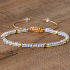 Natural Stone Beaded Bracelet for Spiritual Harmony - Handmade Adjustable Jewelry