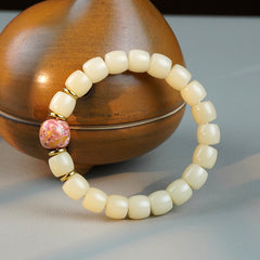 Original Ecological White Jade Bodhi Bracelet with Lacquer Beads lacquer beads original ecological white jade Bodhi bracelet