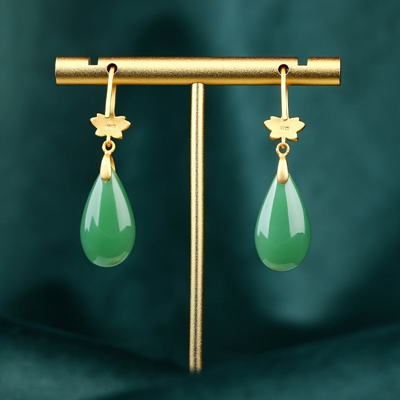 Green  Long Hook Earrings - Harmonious Energy for Daily & Vacation Wear