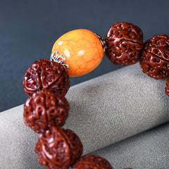 Natural Beeswax & Sacred Seed Bracelet — Grounding, Protection & Vitality Energy Bead Mala