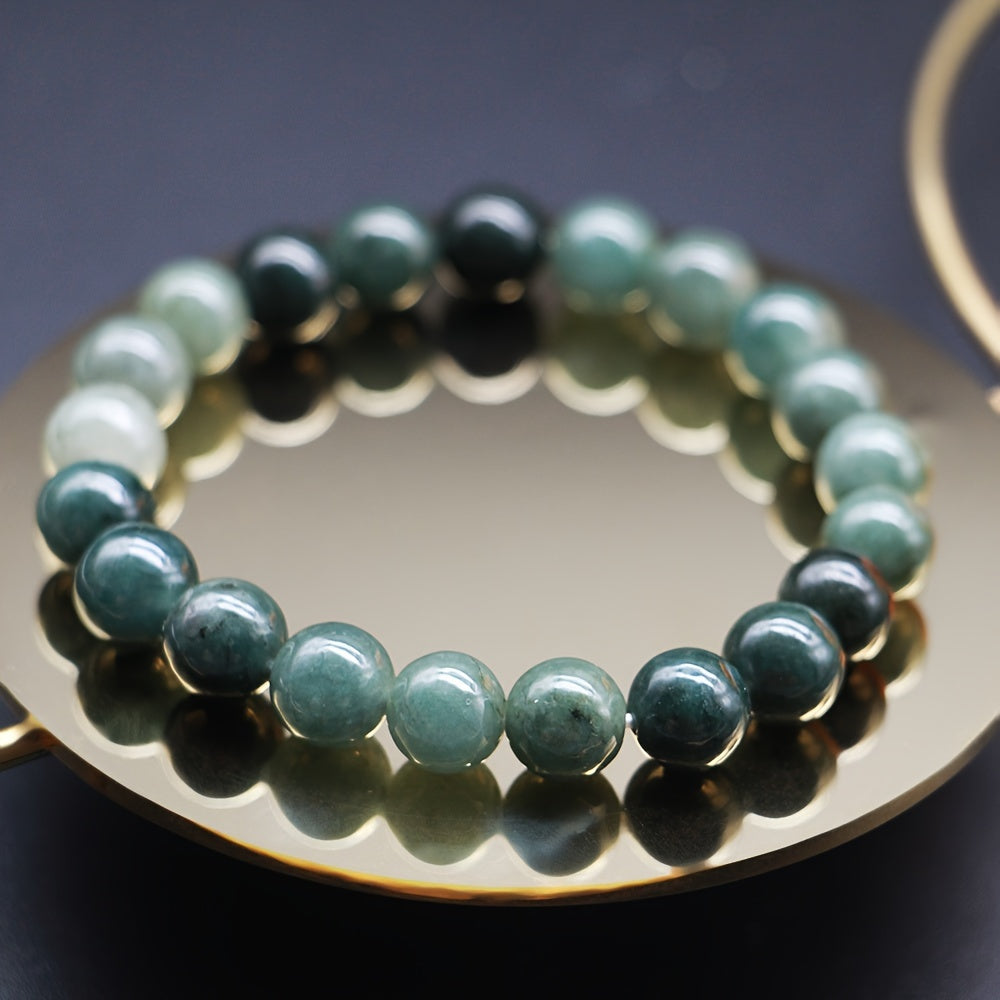 Natural Myanmar Jade Beaded Bracelet - Spiritual Energy & Harmony