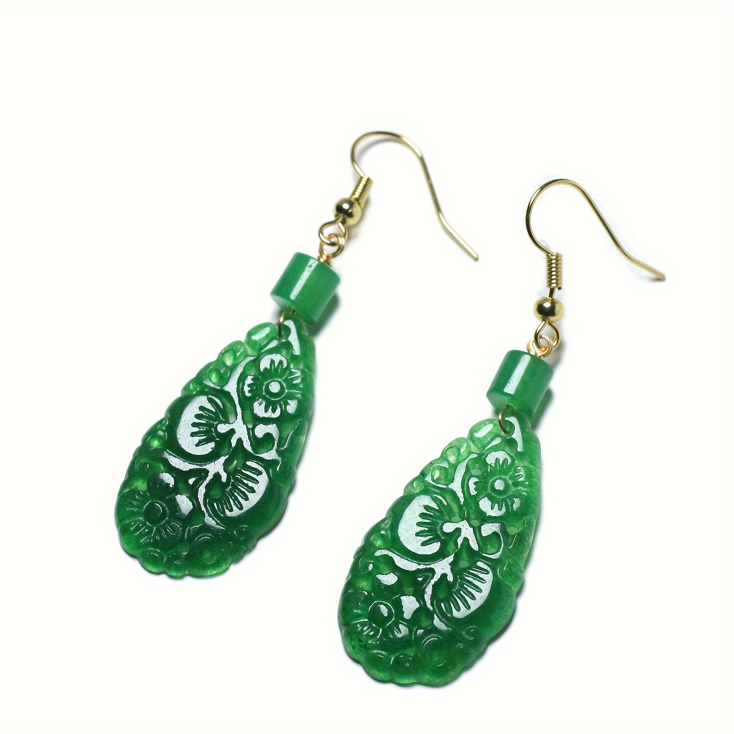 Natural Stone Floral Drop Earrings - Floral Energy for Beach Parties & Festivals with Spiritual Harmony