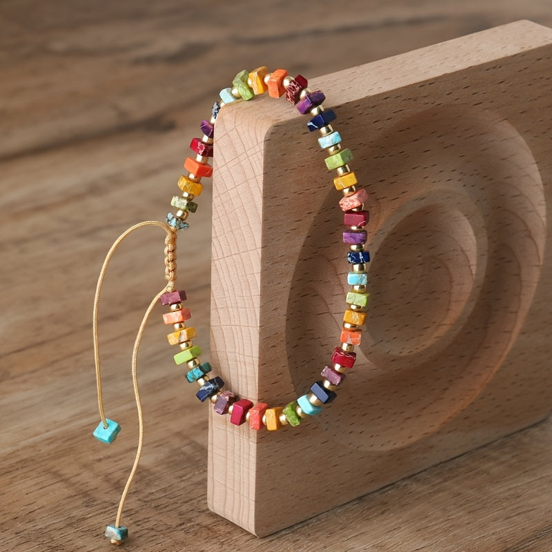 Emperor Stone Square Woven Bracelet - Vibrant Energy & Versatile Style