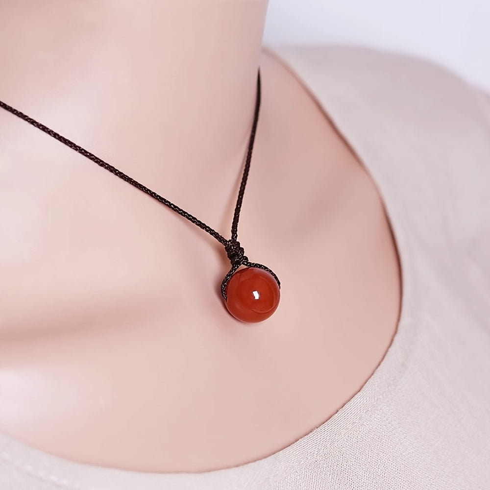 Bohemian Red Coral Pendant Necklace - Minimalist Elegant Unisex Jewelry for Daily Wear & Parties