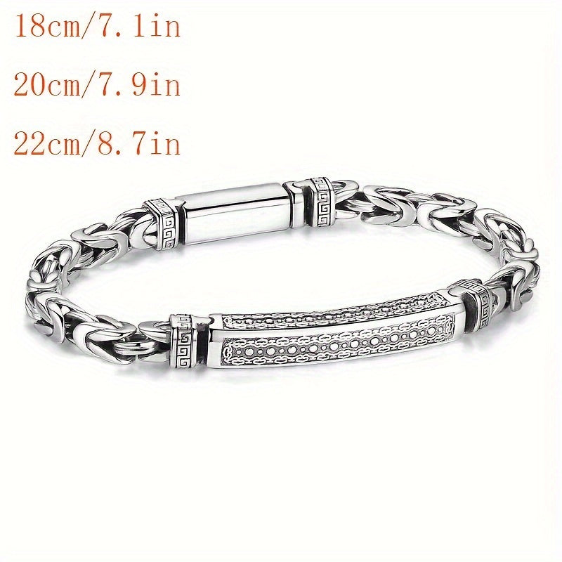 Men's Copper Casual Bracelet with Retro Peace Sign - Woven Chain Design for Energy Balance