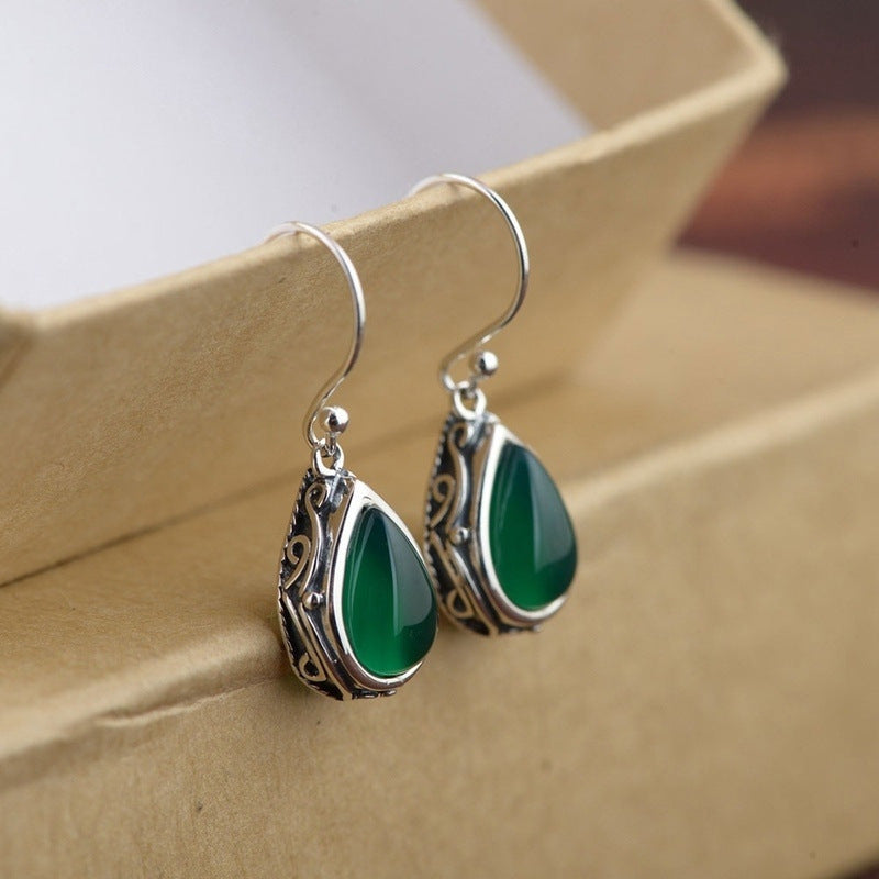 Red Teardrop Vintage Earrings with Positive Energy - Bohemian Style for Casual Attire & Gift-Giving