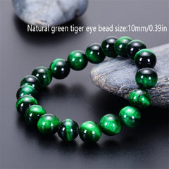 Natural Green Tiger's Eye Bracelet - Bohemian Style for Meditation & Prosperity