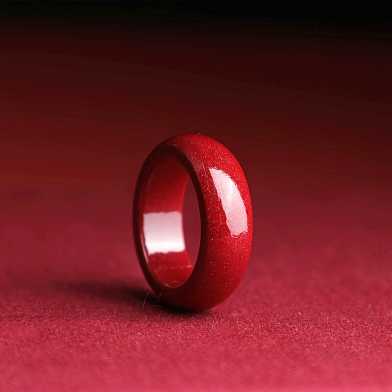 Red Cinnabar Ring - Harmonious Energy for Couples & Daily Protection