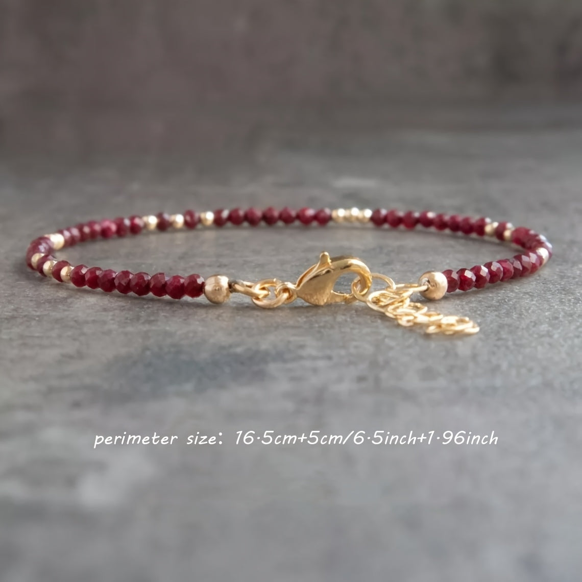 Minimalist French-Style Red Stone Beaded Bracelet - Bohemian Elegance for Versatile Stacking & Charisma Enhancement