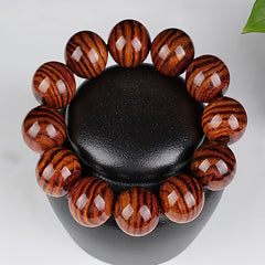 Natural Sandalwood Mala Bracelet - Spiritual Energy for Meditation & Harmony with Wooden Beads