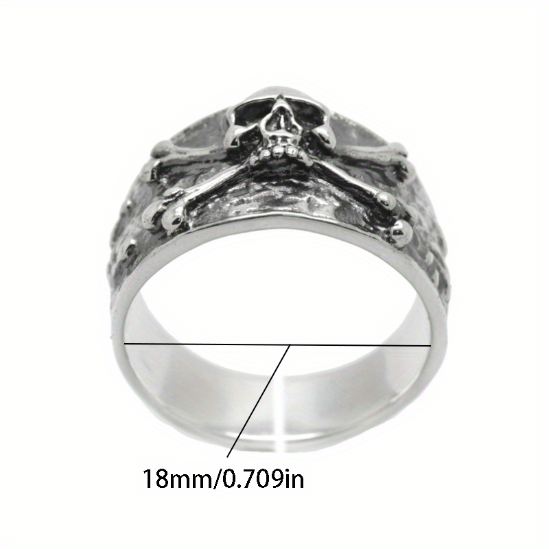 Skull and Memento Mori Ring — Chunky Pirate Biker Ring for Energy Protection & Spiritual Harmony