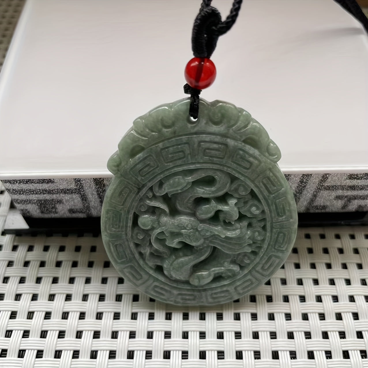 God Dragon Blessed Pendant - Prosperity Energy Traditional Stone Necklace